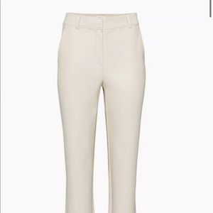 Babaton by Aritzia Command Pant. Matte Pearl size 6 short. Vegan leather NWT.